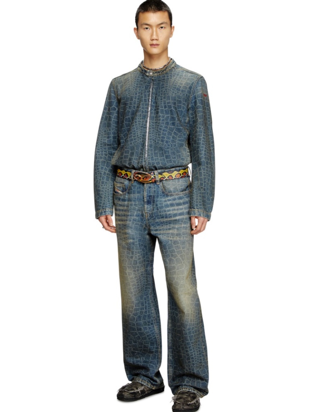 BRAND NEW: DIESEL MENS CL-2001 D-MACRO-SNAKE L.32 TROUSERS, SIZE 25